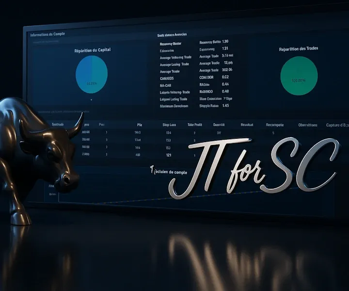 Aperçu de l’interface du journal de trading JT for SC