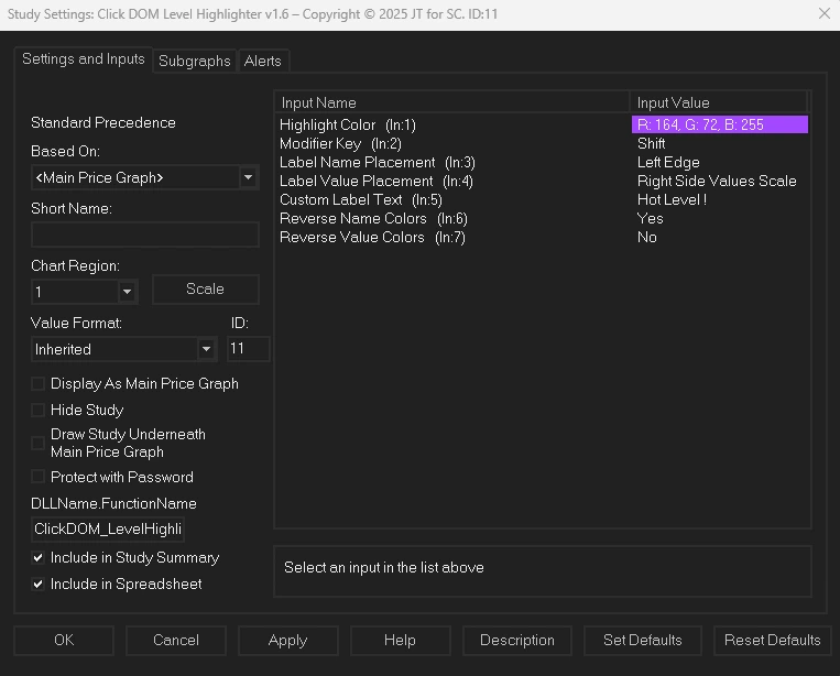 cette image permet de visualiser les différents nouveaux paramètres de réglages de la version 1.63 de click-dom-highlighter
